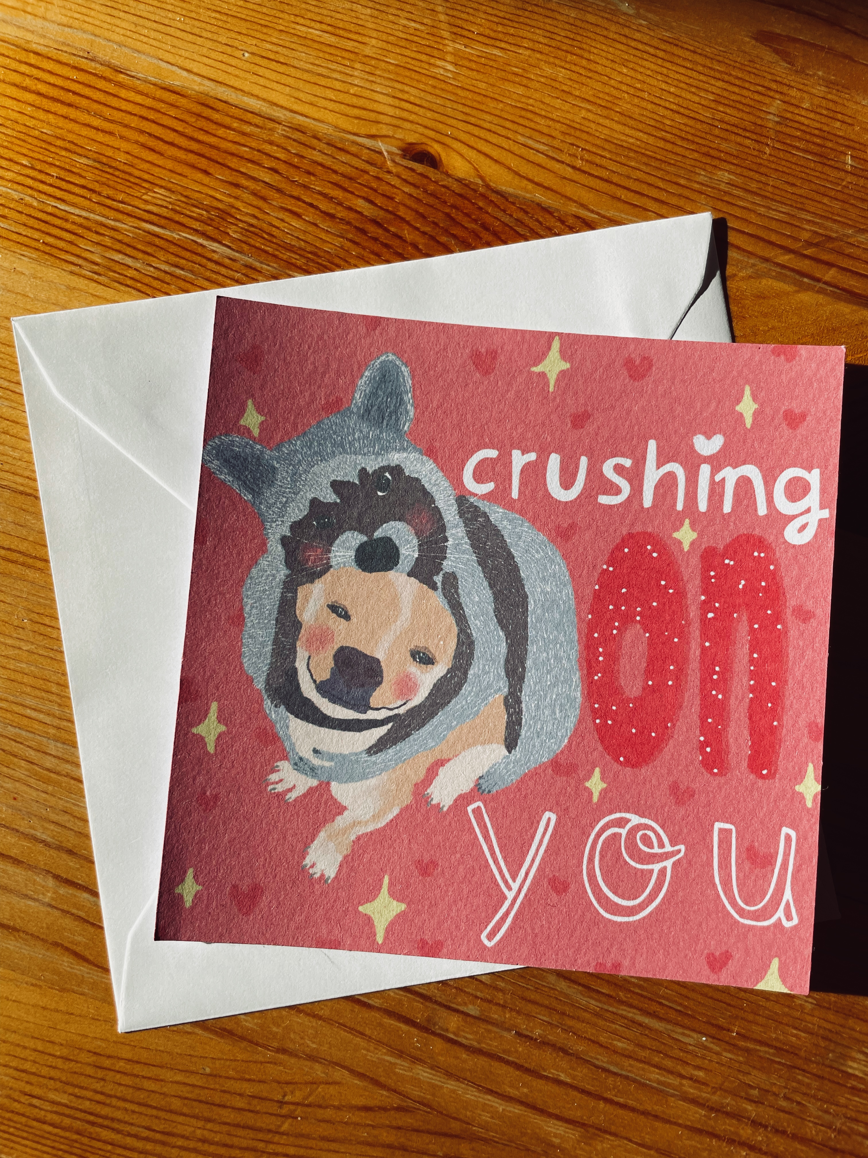 Crushing On You Dog Greeting Card
