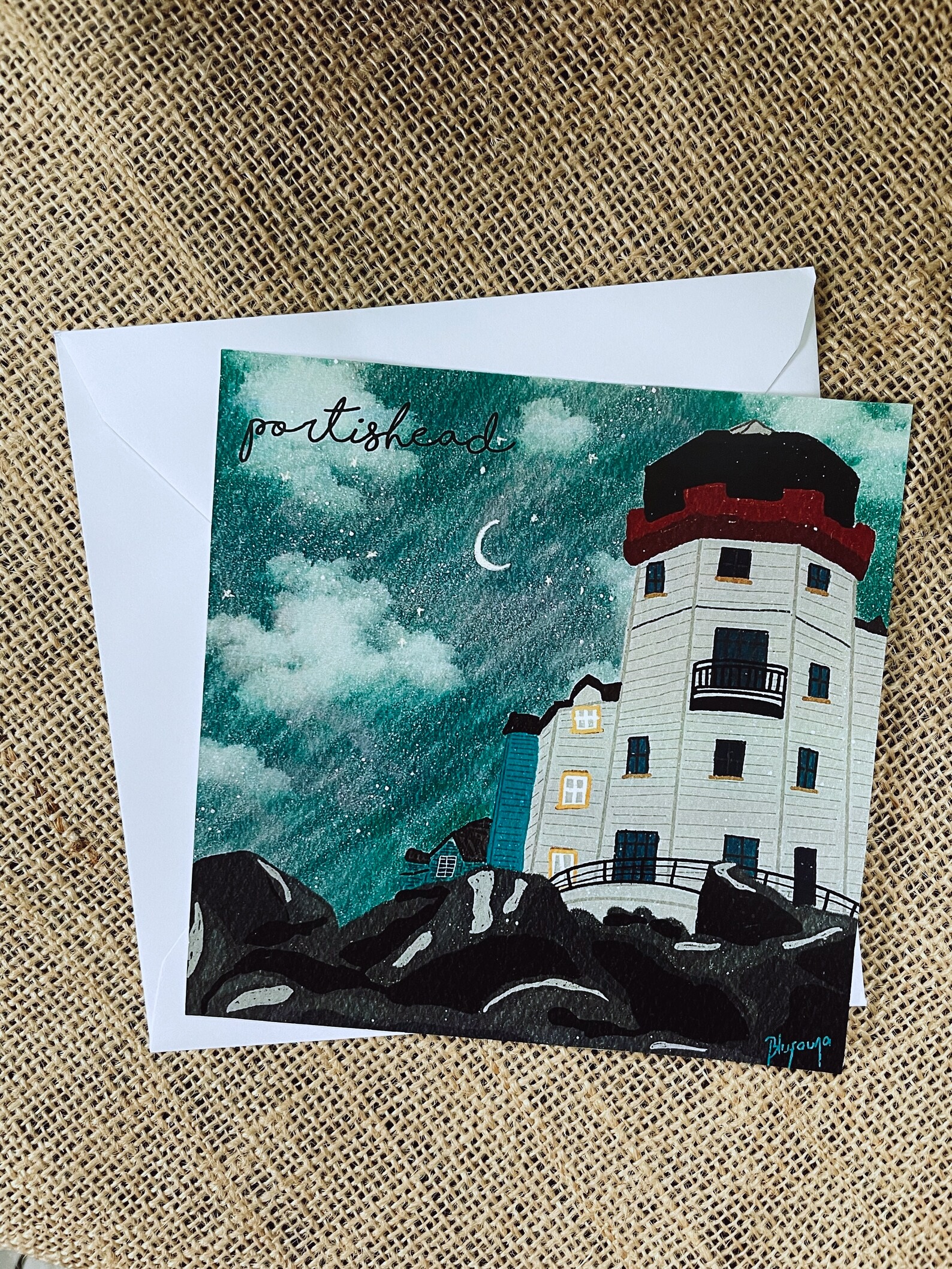 Portishead Lighthouse Nocturnal Postcard