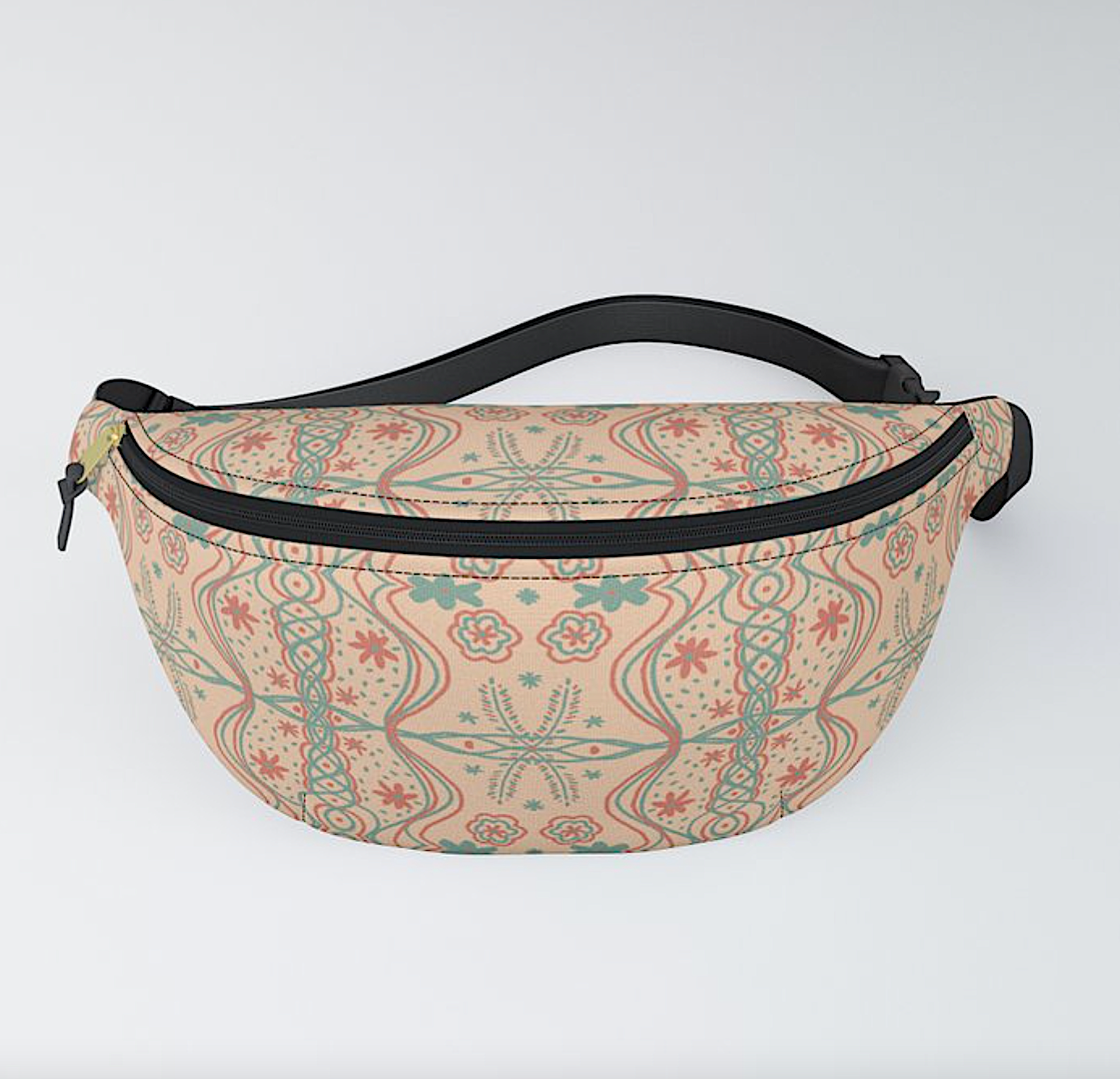 Ornate Folk Tapestry Belt Bag