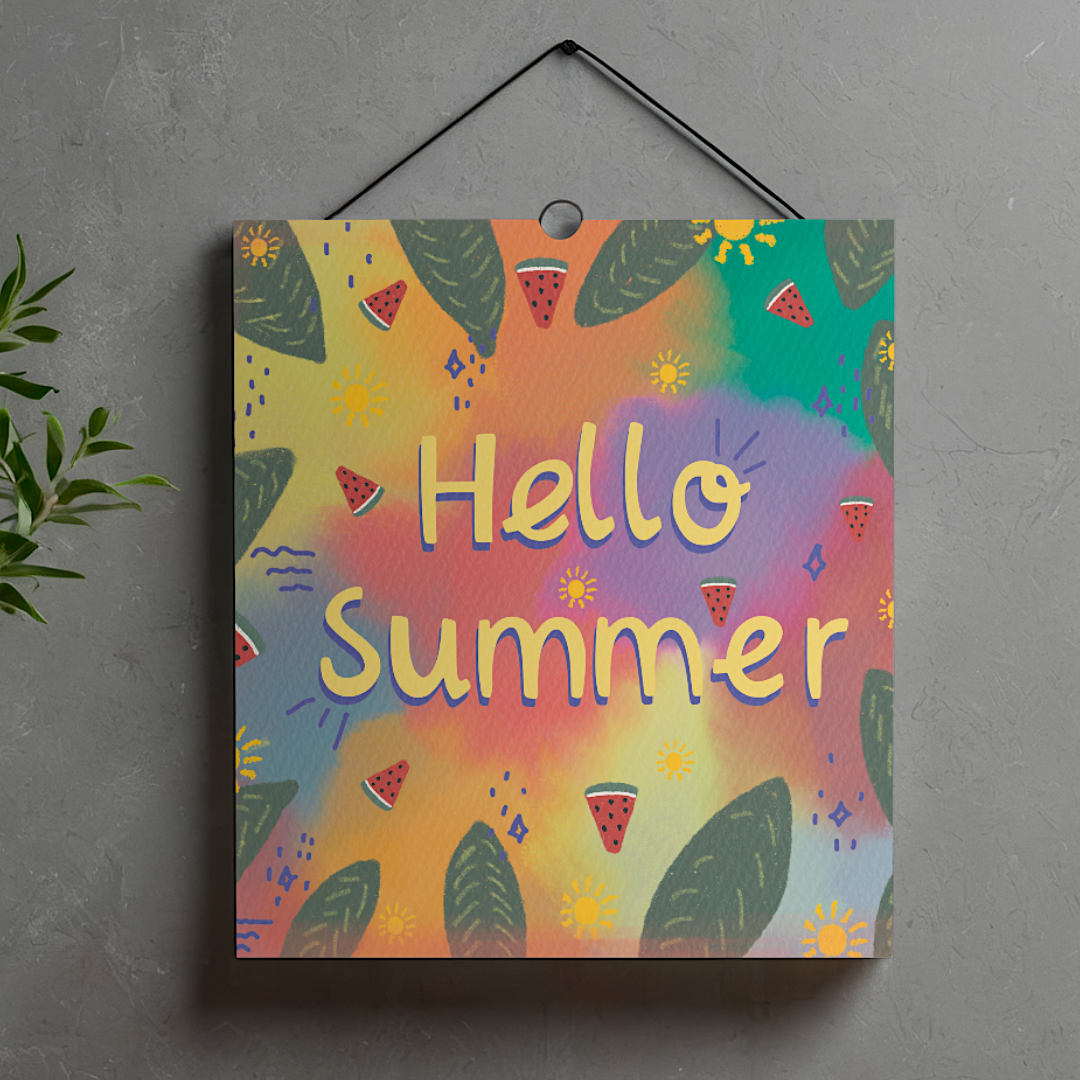 Hello Summer Botanical Sunburst Print